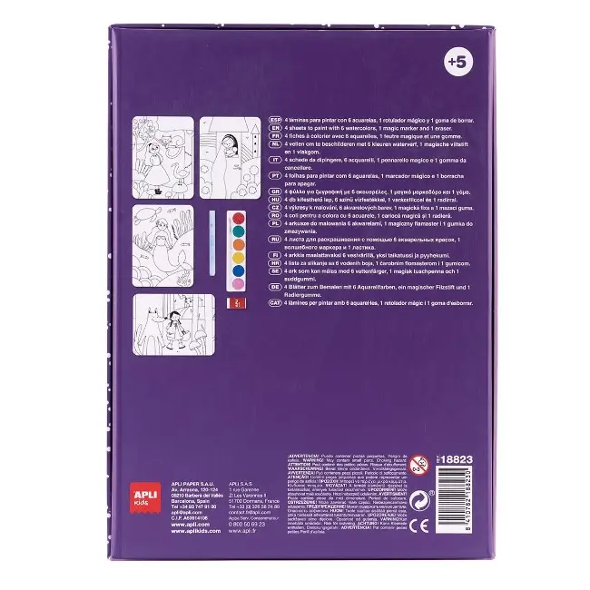 Joc creativ de pictura Magic Art, APLI, 6 acuarele, 1 pensula