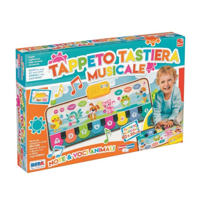 Covoras muzical pentru bebelusi RS Toys, cu clape orga, note muzicale si sunete de animale SOLRS11681