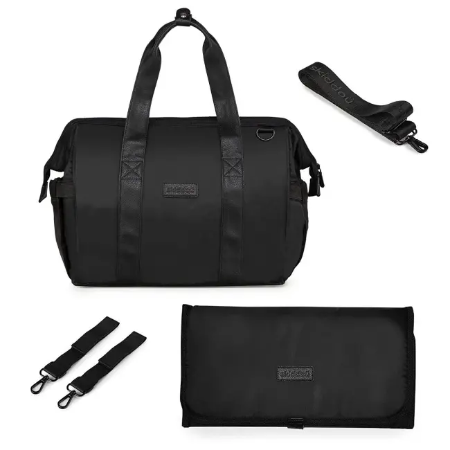 Geanta multifunctionala pentru parinti skiddou inger, onyz leather, negru sk_2080023