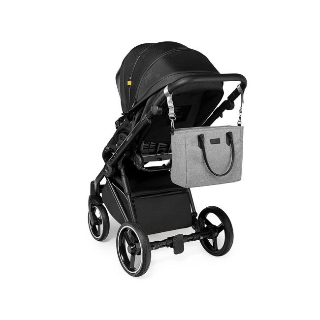 Geanta multifunctionala pentru parinti skiddou ingrid, evening shadow, gri-negru sk_2080033