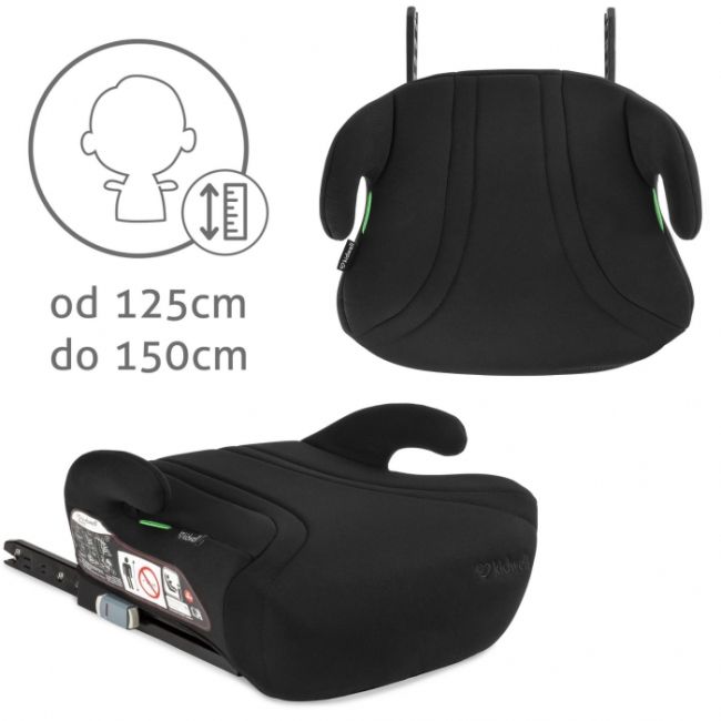Inaltator auto cu isofix 125-150 cm kidwell bono - black edeedifosabon01a0