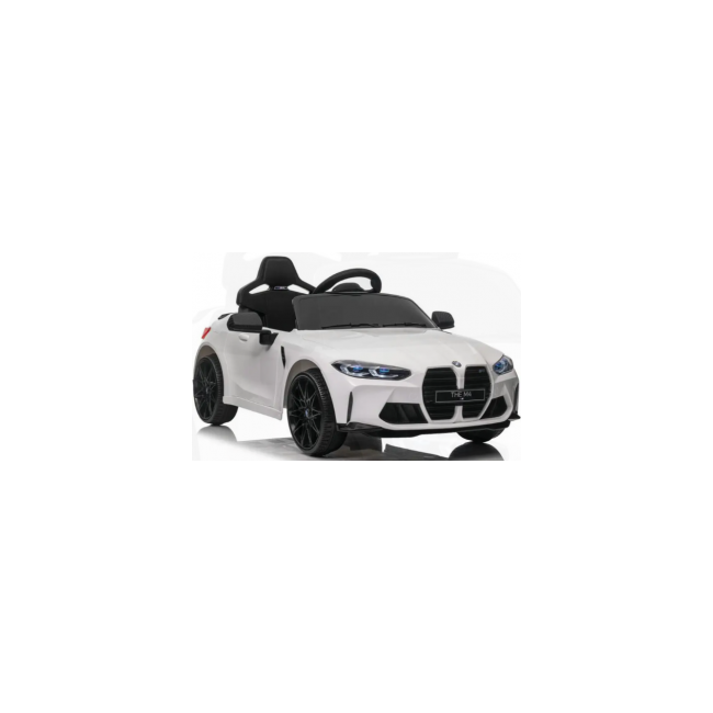 Masinuta electrica cu telecomanda bmw m4, 110x70x50 cm, varsta 1-5 ani, roti eva, scaun din piele eco, putere 90w - alb edeedibmwm4alb
