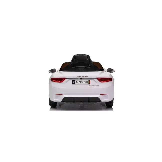 Masinuta electrica cu telecomanda maserati granturismo, 99x59.5x44 cm, varsta 1-4 ani, roti eva, scaun din piele eco, putere 90w - alb edeedimaseratigtalb