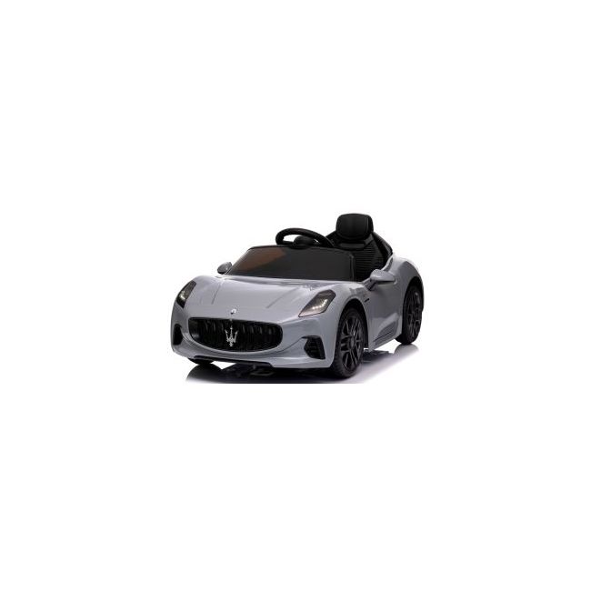 Masinuta electrica cu telecomanda maserati granturismo, 99x59.5x44 cm, varsta 1-4 ani, roti eva, scaun din piele eco, putere 90w - gri edeedimaseratigtgri