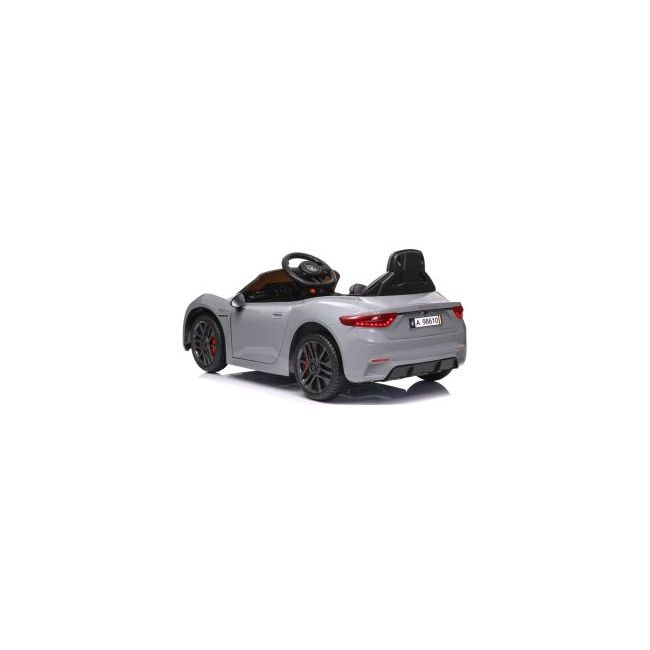 Masinuta electrica cu telecomanda maserati granturismo, 99x59.5x44 cm, varsta 1-4 ani, roti eva, scaun din piele eco, putere 90w - gri edeedimaseratigtgri