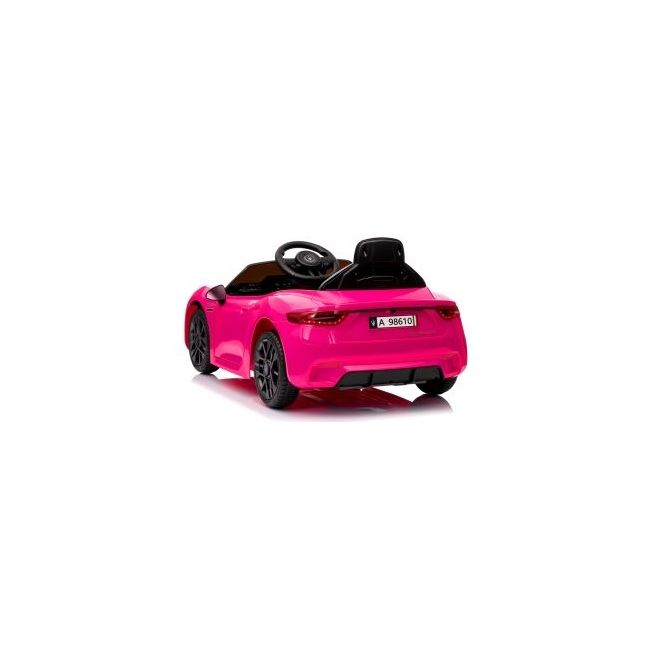 Masinuta electrica cu telecomanda maserati granturismo, 99x59.5x44 cm, varsta 1-4 ani, roti eva, scaun din piele eco, putere 90w - roz edeedimaseratigtroz