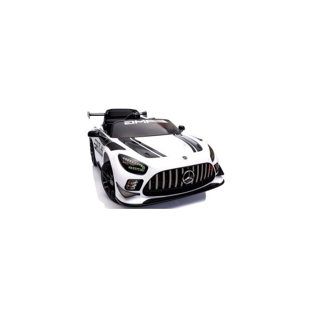 Masinuta electrica cu telecomanda mercedes gt3 evo, 114x69x45 cm, varsta 1-5 ani, roti eva, scaun din piele eco, putere 90w - alb edeedigt3evoalb