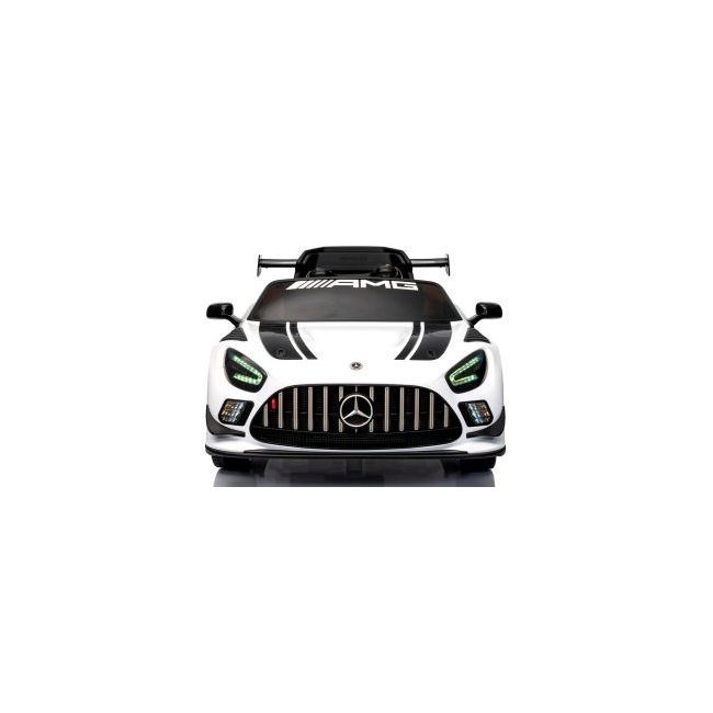Masinuta electrica cu telecomanda mercedes gt3 evo, 114x69x45 cm, varsta 1-5 ani, roti eva, scaun din piele eco, putere 90w - alb edeedigt3evoalb
