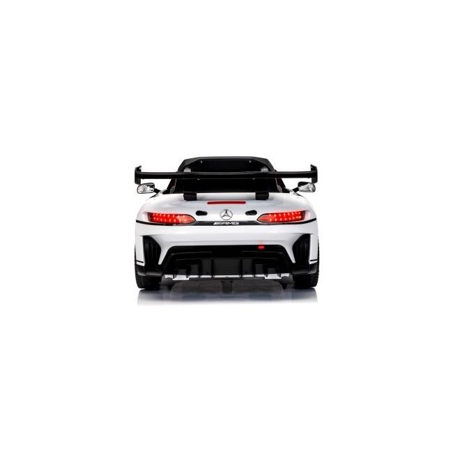 Masinuta electrica cu telecomanda mercedes gt3 evo, 114x69x45 cm, varsta 1-5 ani, roti eva, scaun din piele eco, putere 90w - alb edeedigt3evoalb