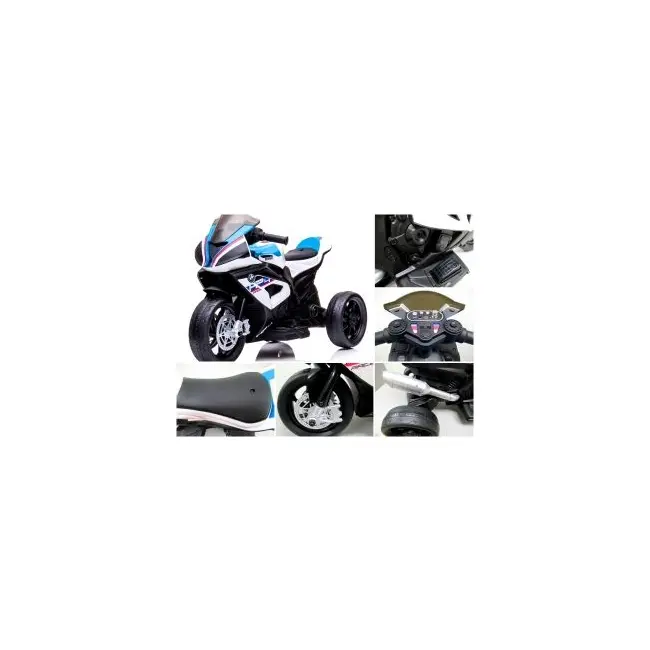 Motocicleta electrica pentru copii bmw hp4, 84x55x42 cm, varsta 2-5 ani, roti si scaun din plastic, putere 60w - alb edeedibmwhp4alb