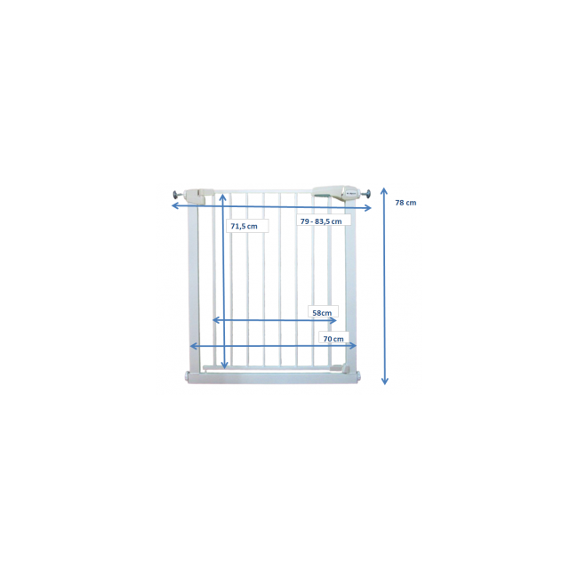 Poarta de siguranta din metal 79-83.5 cm r-sport s0 - alb edeedijlb328alb