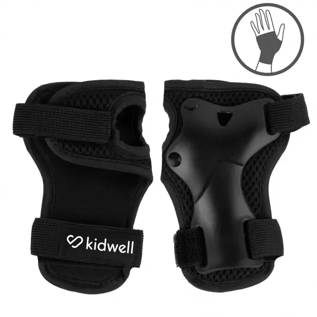 Set de protectie pentru copii, cotiere si genunchiere, marimea m, kidwell trix - black edeedizeoctri01a2