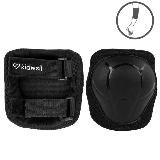 Set de protectie pentru copii, cotiere si genunchiere, marimea m, kidwell trix - black edeedizeoctri01a2