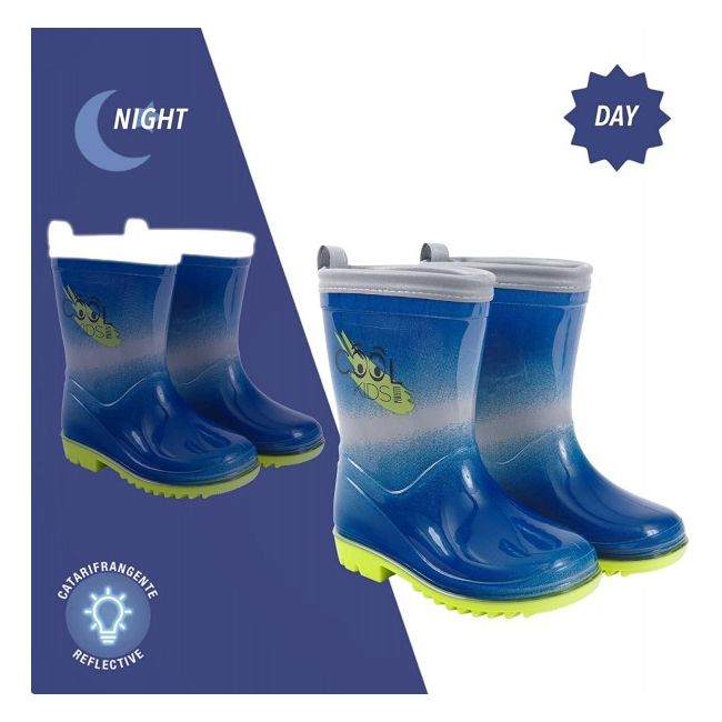 Cizme de cauciuc Perletti cu margine reflectorizanta marimi 28 29 gri albastru SOLPE15598-28/29
