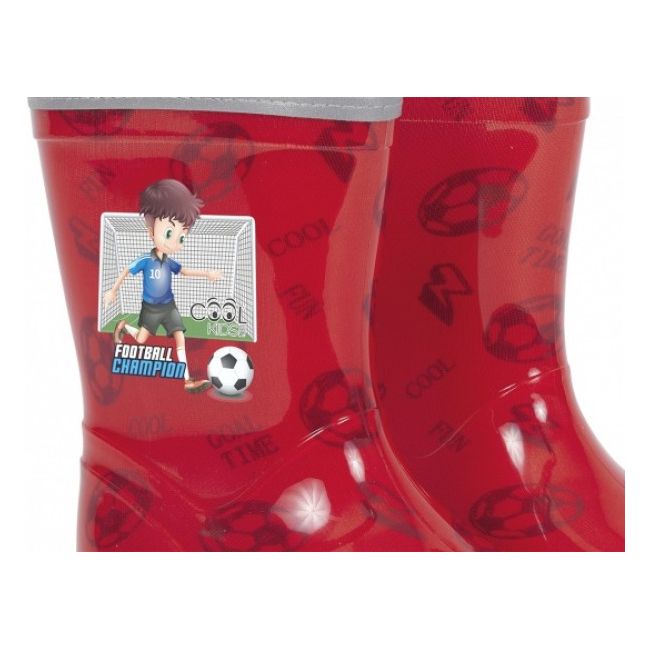 Cizme de cauciuc Perletti Fotbal marime 28 29 rosii SOLPE156144