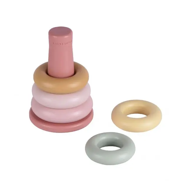 Set 5 inele de stivuire roz Little Dutch SOLVDM2007772