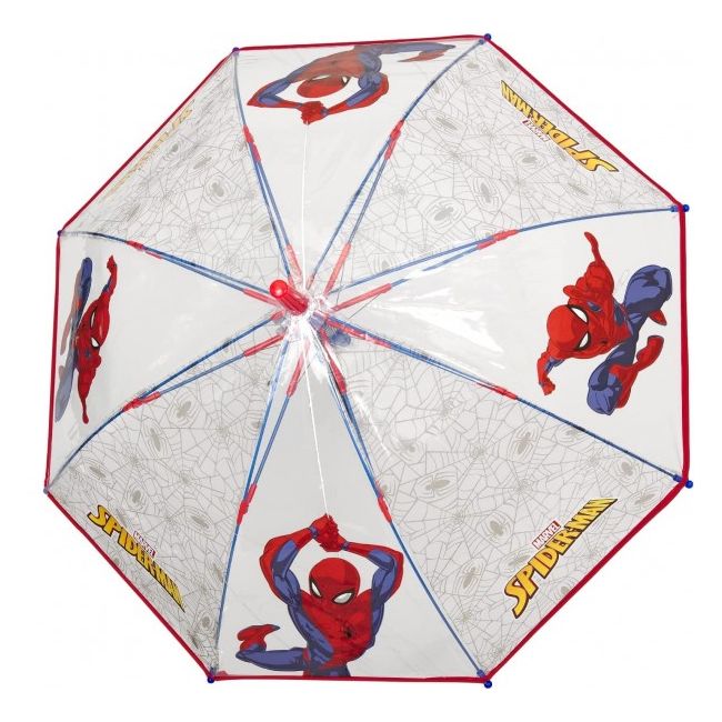 Umbrela Perletti Spiderman automata rezistenta la vant transparenta 45 cm SOLPE75388