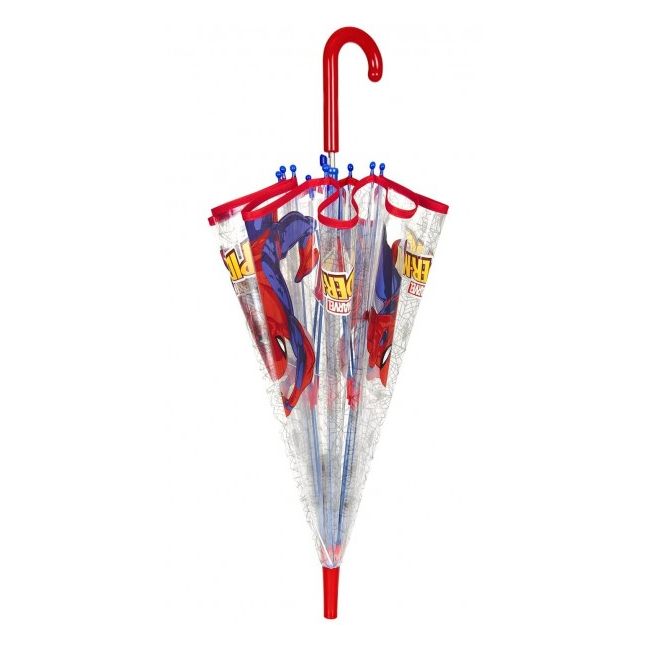 Umbrela Perletti Spiderman automata rezistenta la vant transparenta 45 cm SOLPE75388