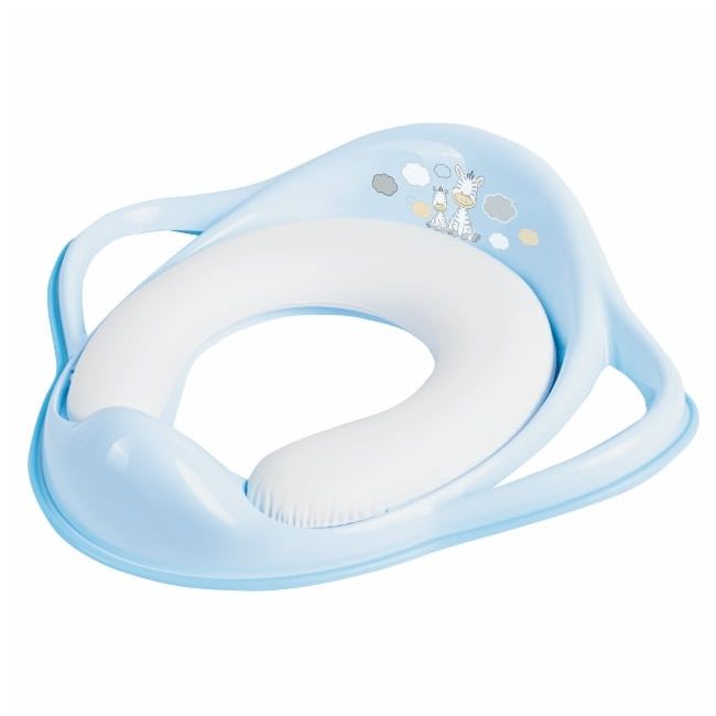 ,œ  Set Complet Reductor Toaleta Cu Colac Moale + Inaltator Baie Antiderapant, Zebra Blue ,   Maltex Baby Pjbc9416-c1434