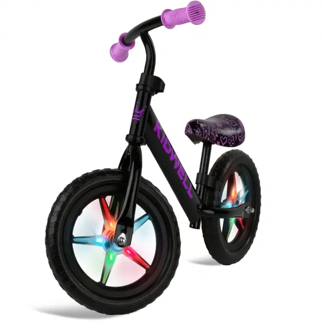 Bicicleta fara pedale cu led kidwell rebel - neon pink edeedirobirle03a1