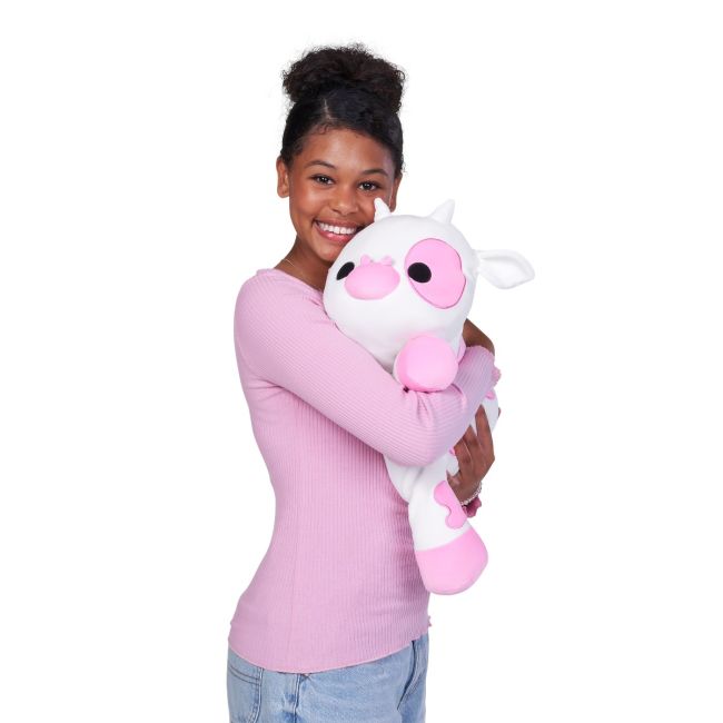 Hug a lumps - Jucarie de plus super-moale, 60 cm, Vaca BKF14903H