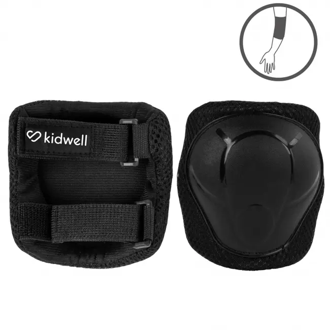 Set de protectie pentru copii, cotiere si genunchiere, marimea s, kidwell trix - black edeedizeoctri01a1