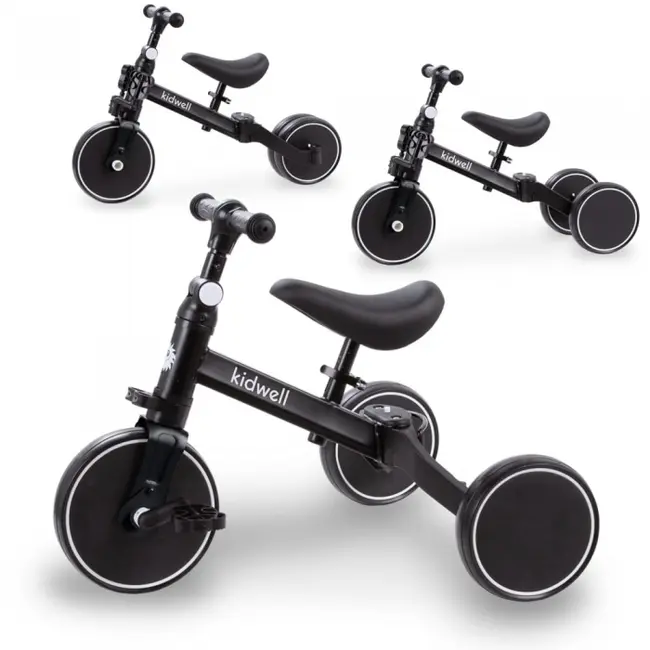 Tricicleta cu pedale 3 in 1 kidwell pico total black edeedirotrpic05a0