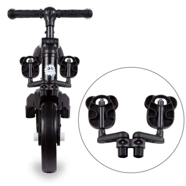 Tricicleta cu pedale 3 in 1 kidwell pico total black edeedirotrpic05a0