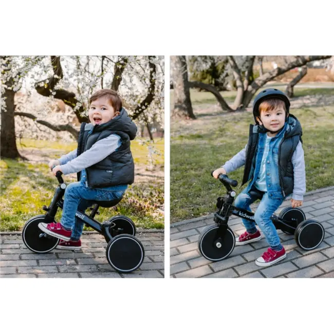 Tricicleta cu pedale 3 in 1 kidwell pico total black edeedirotrpic05a0