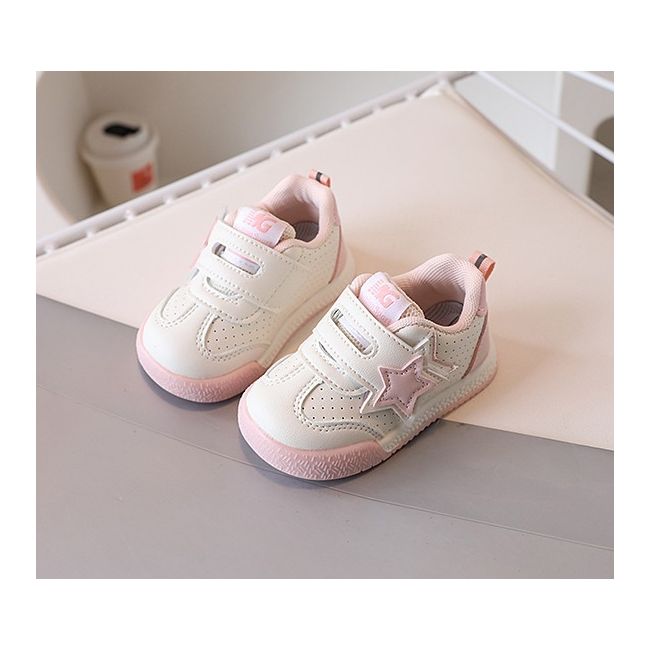 Adidasi albi pentru fetite - pink star mbsxz-p-777-3-sa46
