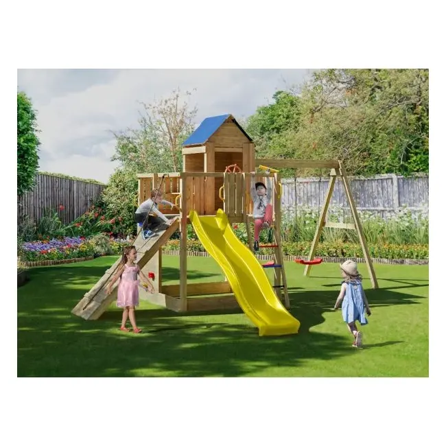 Complex joaca din lemn 7in1, pentru 10 copii,  fungoo treehouse natur - okefu05130pkx