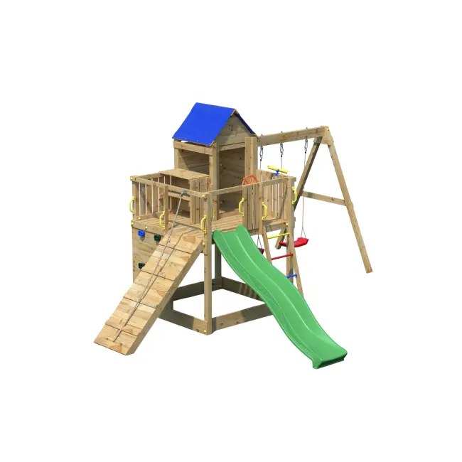 Complex joaca din lemn 7in1, pentru 10 copii,  fungoo treehouse natur - okefu05130pkx