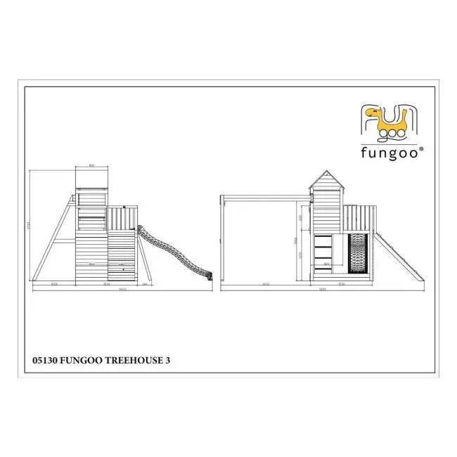 Complex joaca din lemn 7in1, pentru 10 copii,  fungoo treehouse natur - okefu05130pkx