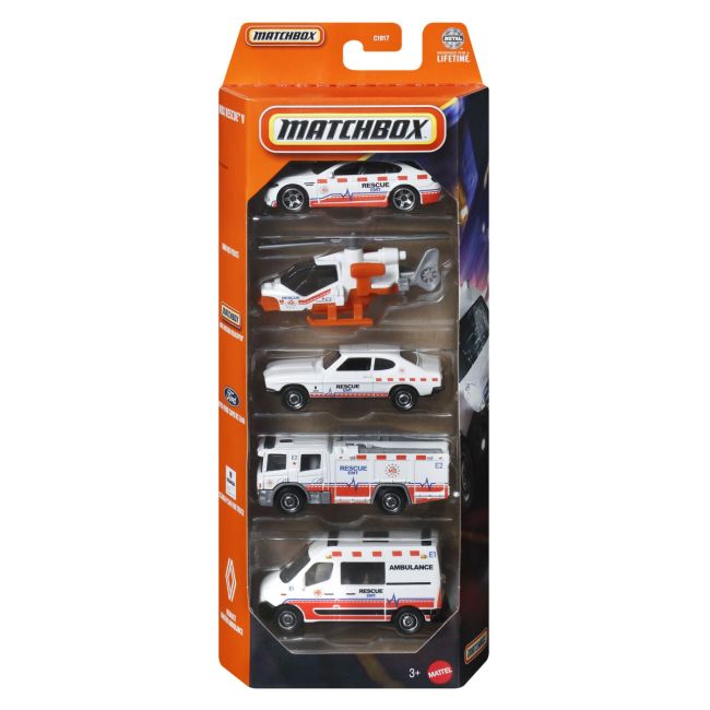 MATCHBOX SET 5 MASINUTE METALICE RESCUE EMT SCARA 1 LA 64 VIVMTC1817_JBX25