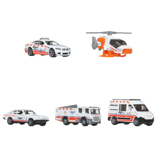 MATCHBOX SET 5 MASINUTE METALICE RESCUE EMT SCARA 1 LA 64 VIVMTC1817_JBX25