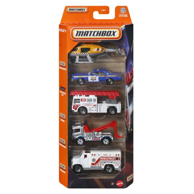 MATCHBOX SET 5 MASINUTE METALICE RESCUE SCARA 1 LA 64 VIVMTC1817_JBX37