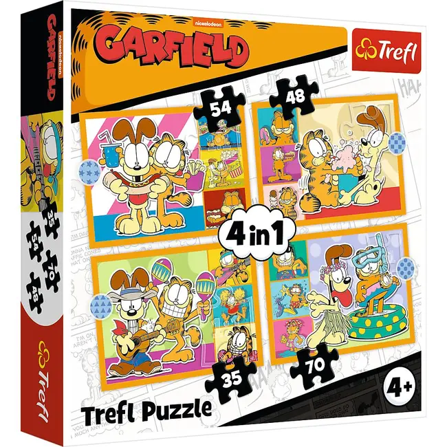 PUZZLE 4IN1 LUI GARFIELD II PLACE LASAGNA VIV34673