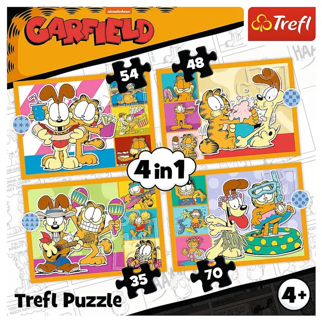 PUZZLE 4IN1 LUI GARFIELD II PLACE LASAGNA VIV34673