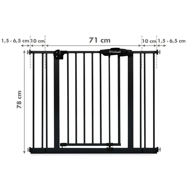 Poarta De Siguranta Kidwell Guarda 75,  104 Cm ,   Protectie Sigura Pentru Copii, Fara Gaurire Pjbbrzagua02a1