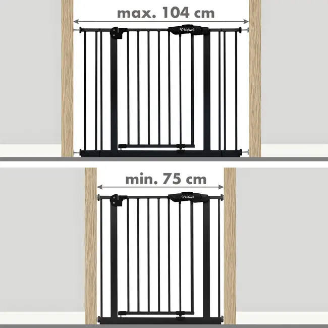 Poarta De Siguranta Kidwell Guarda 75,  104 Cm ,   Protectie Sigura Pentru Copii, Fara Gaurire Pjbbrzagua02a1