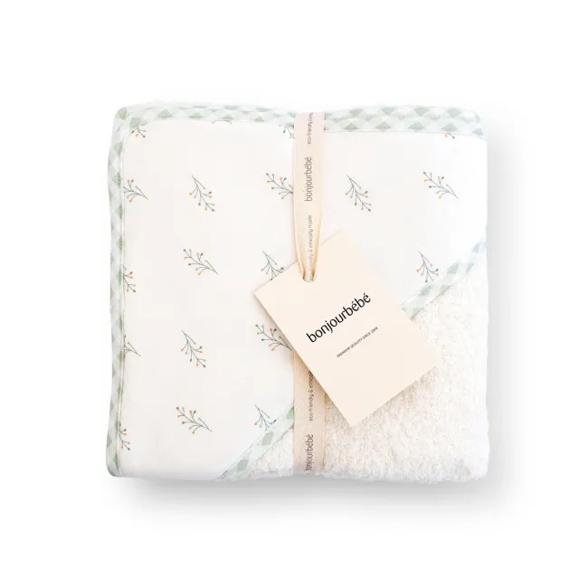 Prosop Baie Cu Gluga Bebelusi 0-5 Ani ,   Bumbac Certificat Oeko-tex  , 100x100 Cm, Spring Cottage Pjb18sc50-045