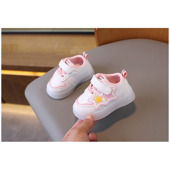 Adidasi albi cu luminite si stelute colorate mbgs3629-2-sa52