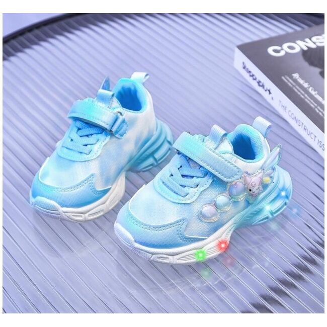 Adidasi bleu cu sidef alb si luminite - lolly md28-8-1-sa52