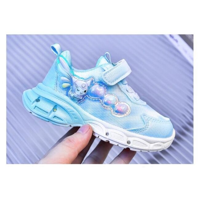 Adidasi bleu cu sidef alb si luminite - lolly md28-8-1-sa52