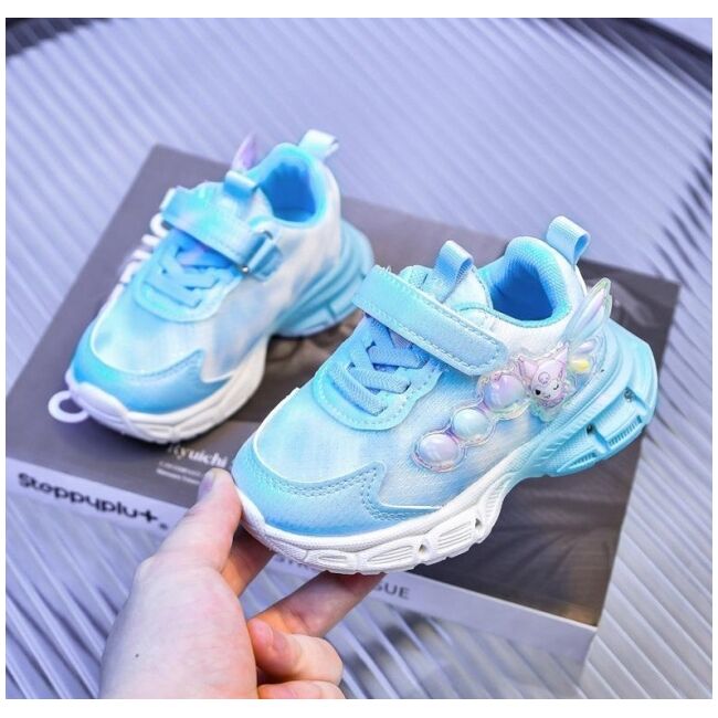 Adidasi bleu cu sidef alb si luminite - lolly md28-8-1-sa52