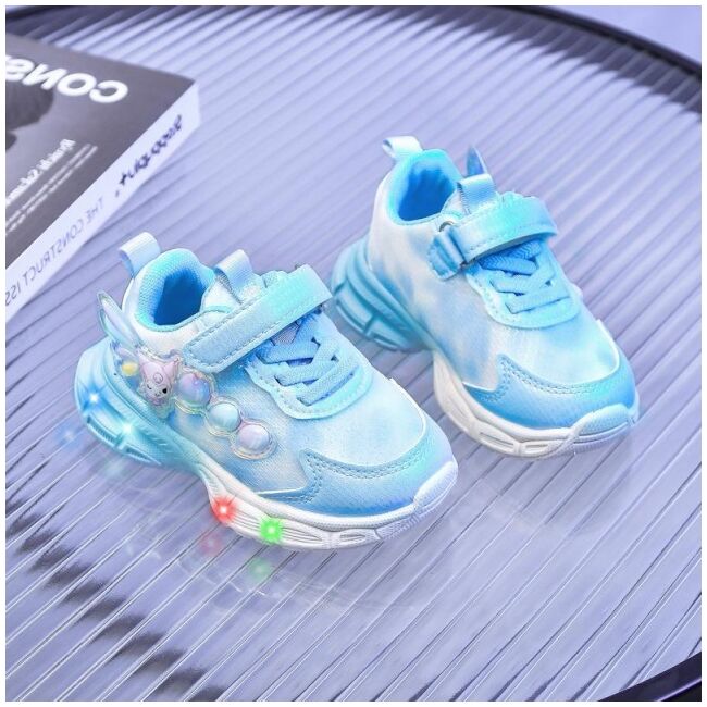 Adidasi bleu cu sidef alb si luminite - lolly md28-8-1-sa52