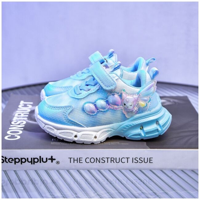 Adidasi bleu cu sidef alb si luminite - lolly md28-8-1-sa52