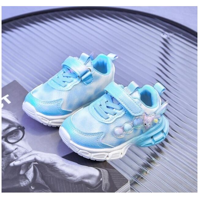 Adidasi bleu cu sidef alb si luminite - lolly md28-8-1-sa52