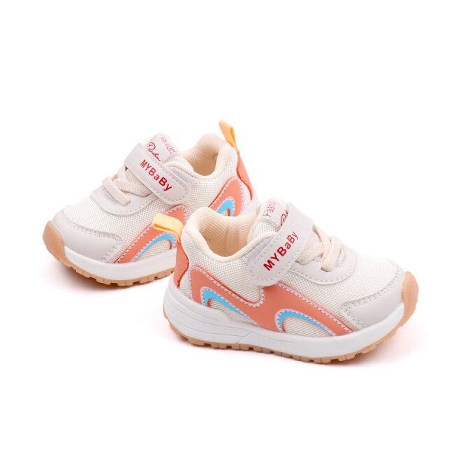 Adidasi ivoire cu portocaliu - valuri mbmy2306-1-sa50