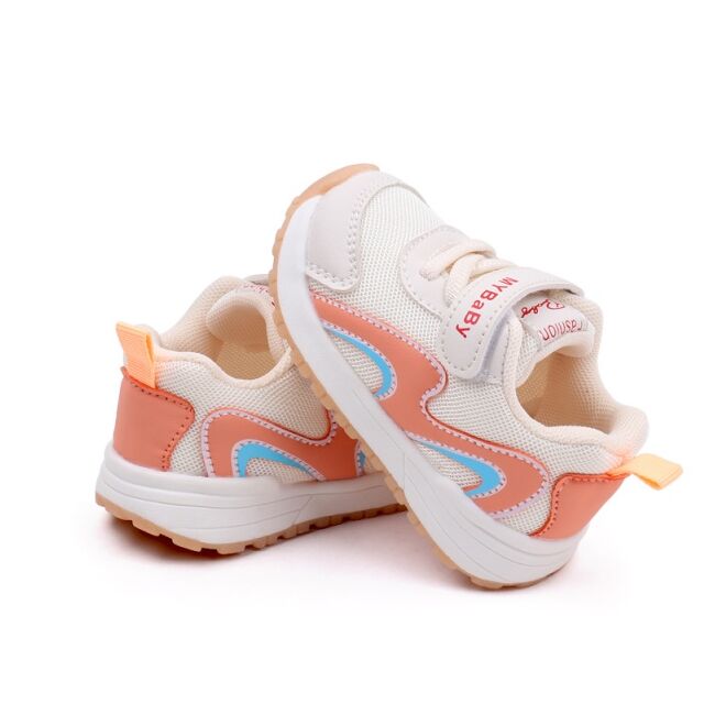 Adidasi ivoire cu portocaliu - valuri mbmy2306-1-sa50